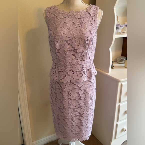 🌟HP🌟 Talbots Lavender Lace Dress - Picture 1 of 4
